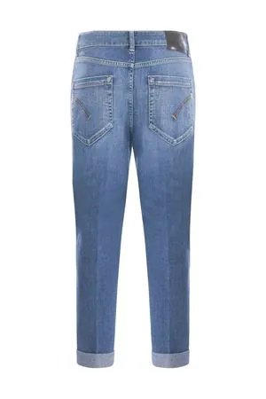 DONDUP Abbigliamento,Jeans Jeans crop in misto cotone blu 