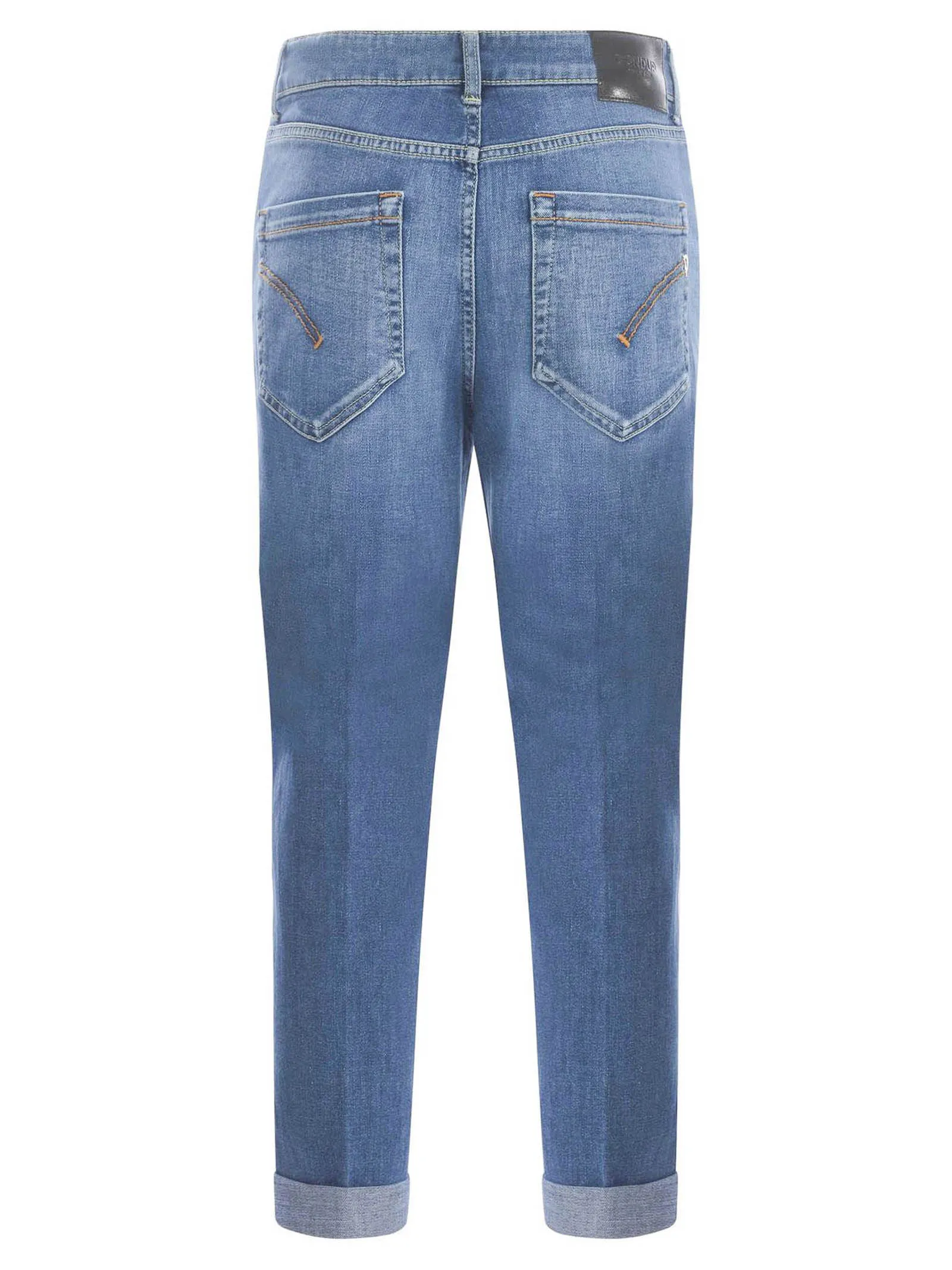 DONDUP Abbigliamento,Jeans Jeans crop in misto cotone blu 