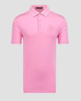 Polo rosa da uomo G/Fore Rib Collar Circle G's Embossed Tech Jersey Polo