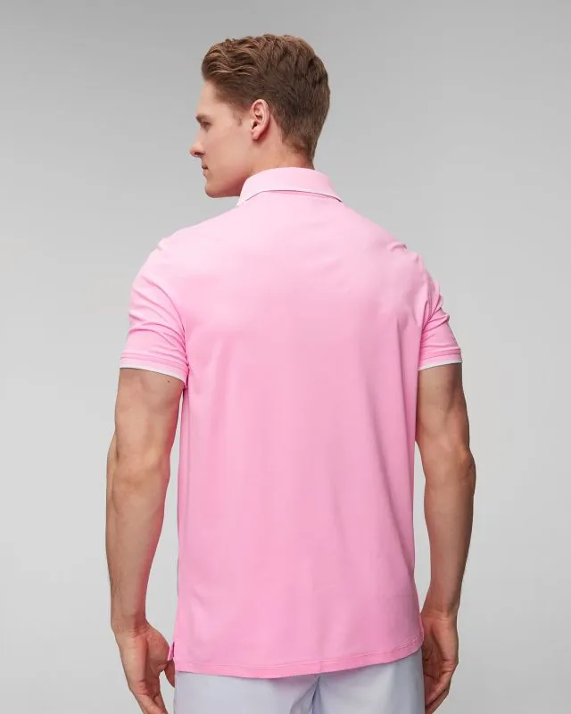 Polo rosa da uomo G/Fore Rib Collar Circle G's Embossed Tech Jersey Polo