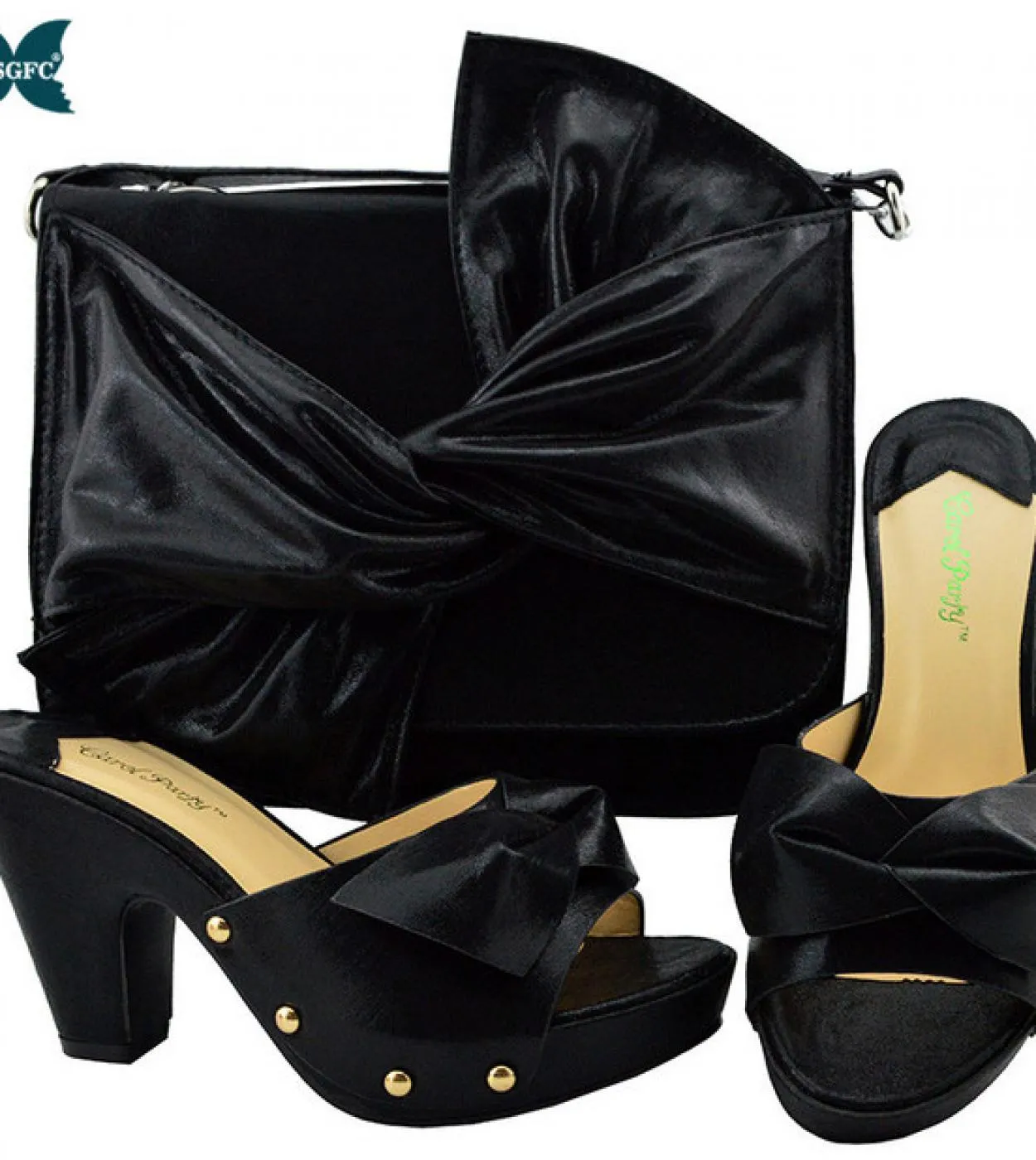 Summer Pump 95cm Party Ladiesn Shoes With Purse Set Scarpa e borsa di design italiano per la sera Sandali da donna in bla